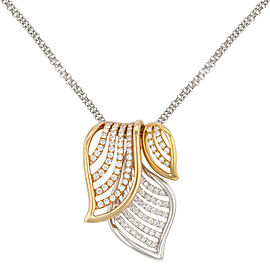True 18k White Yellow Rose Gold Diamonds Pendant Necklace 0.67 Cttw