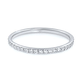Micro Pave Delicate Diamond Eternity Band 18K White Gold 0.39cttw