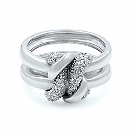 True 18K White Gold Diamonds Ladies Ring 0.18 Cttw Size 7