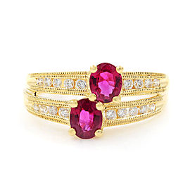True Ruby Diamond Solid Yellow Gold 0.24cttw Ring Size 6.75