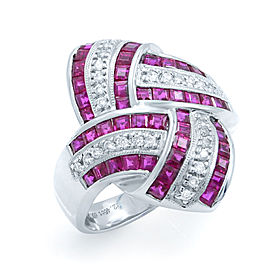 True Ruby Diamond Cluster Statement 2.68ct Ring Size 7.75 18KW