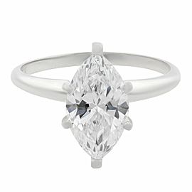True 14K White Gold Marquise Diamond Solitaire Engagement Ring 1.61ct