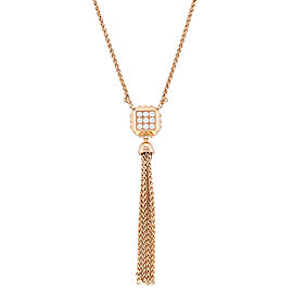 True Rose Gold Pave Diamond Necklace Pendant 0.05 Cttw