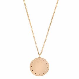 True 14K Rose Gold Round Diamond 0.09cttw Circle Disc Pendant 19 Inch Necklace