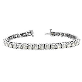 True Ladies Diamond Tennis Bracelet Round Diamonds 9.75 cttw White Gold