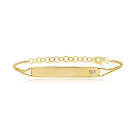 True Yellow Gold Plate Bracelet With Round Cut Diamond 0.02cttw
