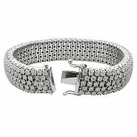 True 14K White Gold Flexible Diamond Tennis Bracelet 27.80cts