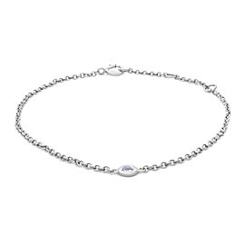 True 14k Yellow Gold Single Bezel Aquamarine Ladies Bracelet