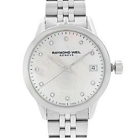 Raymond Weil Freelancer Steel Diamond MOP Dial Quartz Ladies Watch 5634-ST-97081