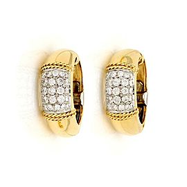 Tiffany & Co. 1.00ct Diamond 18k Yellow Gold Clip Huggie Earrings