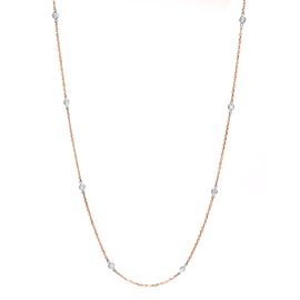 True Diamond By The Yard Necklace 14K Rose and White Gold 0.54cttw