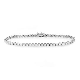 True Round Natural Diamond Tennis Bracelet 14k White Gold 2.94cttw