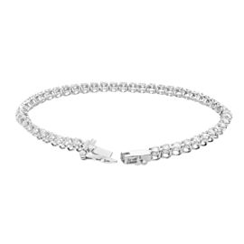 True Round Natural Diamond Tennis Bracelet 14K White Gold 3.54cttw