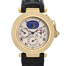 Cartier Pasha 18K Yellow Gold Moonphase Perpetual Calendar Quartz Watch 30003