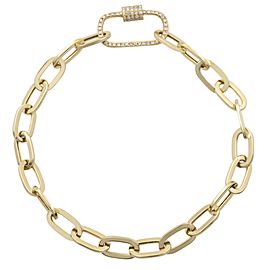 True Diamond Paper Clip Link Bracelet