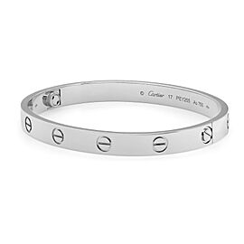 Cartier Love Bangle Bracelet 18K White Gold Size 17 New Style