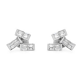 True 0.90Cttw Baguette Cut Diamond Stud Earrings