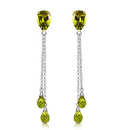 7.5 CTW 14K Solid White Gold All Parts Love Peridot Earrings