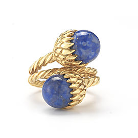 Tiffany & Co. 18K Yellow Gold Schlumberger Lapis Acorn Ring