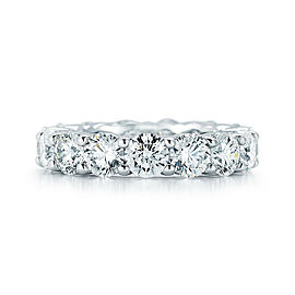 True Platinum Round Cut Diamond Eternity Band 7.00 cttw
