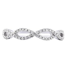 True 18K White Gold 0.25cts Genuine Twist Diamond Pave Ladies Ring Sz 6.5