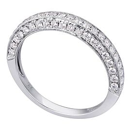 True 18K White Gold 0.88cts Genuine Diamond Pave Ladies Ring Size 6.5