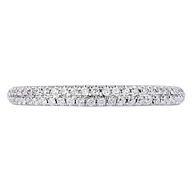 True 18K White Gold 0.40cts Genuine Diamond Pave Ladies Ring Size 6.5