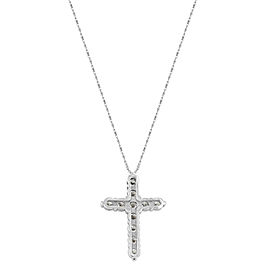 True 14K White Gold Diamond 2cttw Cross