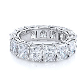 True Radiant Cut Diamond Eternity Band Ring 8.72cts Size 5.5 Platinum