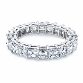 True Asscher Cut Diamond Eternity Ring Band 3.98cts Size 6.25