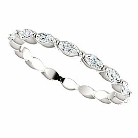 True 14K White Gold 1 1/6 CTW Diamond Eternity Band Size 6.5