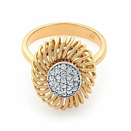 True 18K Rose Gold Diamond Unique Cocktail Ring Size 6.75 0.15cts