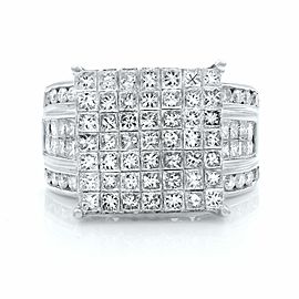 True 14K White Gold Wide Band Diamond Engagement Ring 3.00ct SZ 8