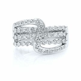 True 14K White Gold Diamond Ladies Ring 0.75ct Size 7.5