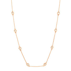 True 14K Rose Gold Diamonds by the Yard 0.77cttw 18 Inch Necklace