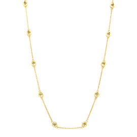 True 14K Yellow Gold Diamonds 0.77cttw by the Yard 18 Inch Necklace