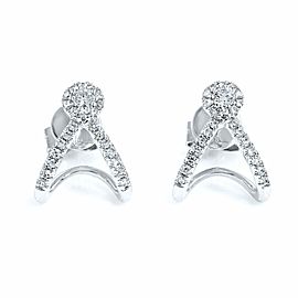 True 14K White Gold Pave Diamond 0.20cttw Earrings