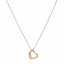 True Tiffany & Co 18K Rose Gold Elsa Peretti Open Heart Pendant 0.02cts