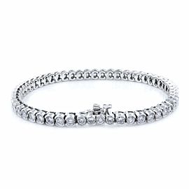 True 18K White Gold Bezel Set Round Diamond Bracelet 4.93cts