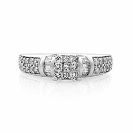 True 14K White Gold Diamond Engagement Ring 0.55cts Size 6