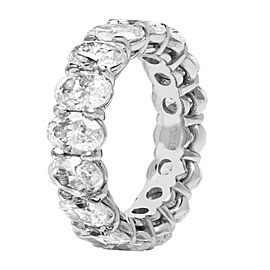 True Platinum Oval Diamond Eternity Band Ring 6.77cttw Size 6