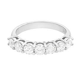 True 14K White Gold Diamond Ladies Wedding Band Ring Size 6.75 1.14cttw
