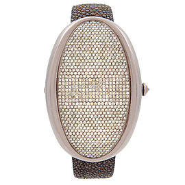 Marco Mavilla Oval One Stainless Steel Diamond Digital Dial Quartz Ladies Watch