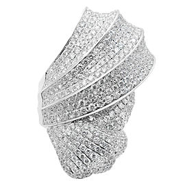 True 18K White Gold Diamond Cocktail Ring 4.50Cttw Size 7