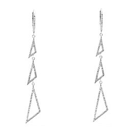 True 18K White Gold Diamond Drop Earrings 0.45Cttw