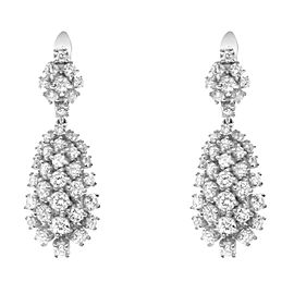 True 14K White Gold Diamond Drop Earrings 4.32Cttw