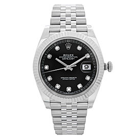 Rolex Datejust 41 Jubilee Steel Black Diamond Dial Automatic Mens Watch