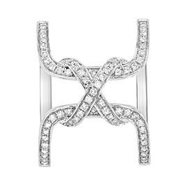 True Wide Diamond Fancy Open Statement Ring 18K White Gold