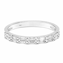 True Baguette and Round Cut Diamond Wedding Band