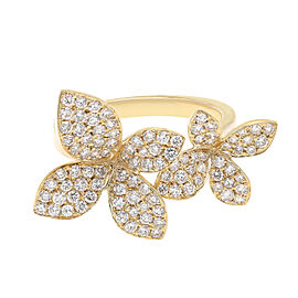 True Diamond Double Flower Cocktail Ring